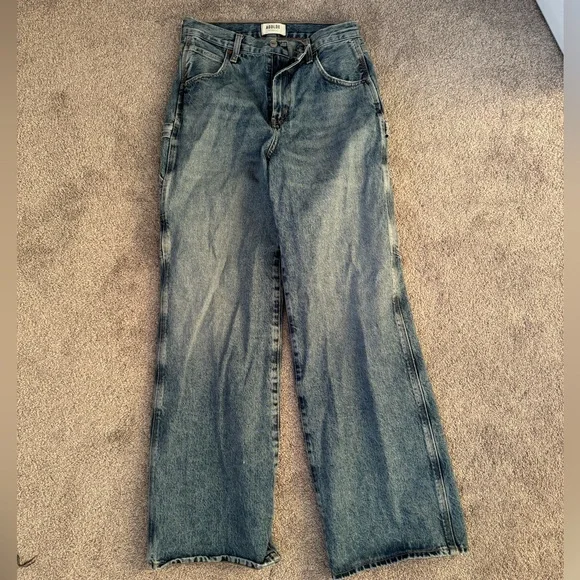 Agolde Light Blue Flare & Wide Leg Jeans Magda - Picture 5 of 7